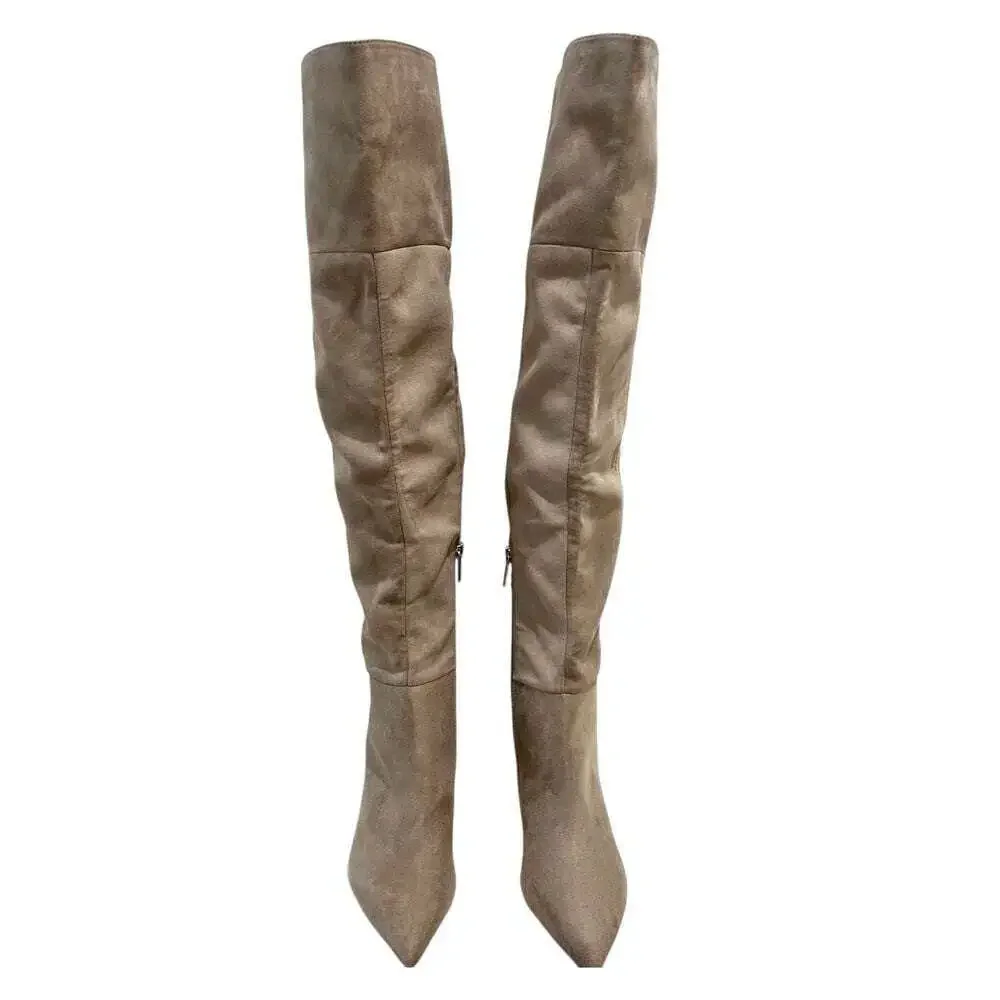 Marc Fisher Women's Brown Qulie High Heel Over The Knee Boots Size 6.5 M